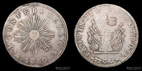 Argentina. Cordoba. 4 Reales 1850. CJ 58.1.1