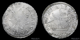 Argentina. Cordoba. 2 Reales 1849. CJ 57.1.2