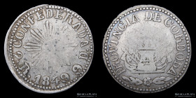 Argentina. Cordoba. 2 Reales 1849. CJ 57.7.3