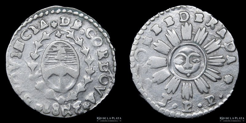 Argentina. Córdoba. 1 Real 1842 JPP. Plata 750; 20mm; 2.84g. (A12-R4) CJ 38.1.17...