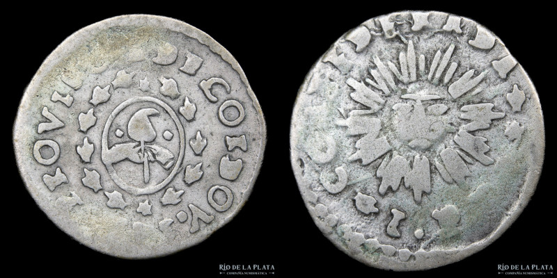 Argentina. Córdoba. 1 Real 1843 JPP. Plata 750; 19mm; 2.97g. CJ 42.3.12 (A65-R14...