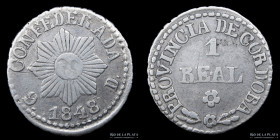 Argentina. Cordoba. 1 Real 1848. CJ 56.2.2