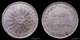 Argentina. Confederacion. 4 Centavos 1854. CJ 1.1.3