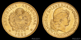 Argentina. 5 Pesos 1889 Argentino de oro. CJ 9.1
