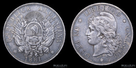 Argentina. 1 Peso 1881 Patacon. CJ 12