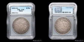 Rep. Sud Peruana. 8 Reales 1838 BA. Cuzco. KM170.4