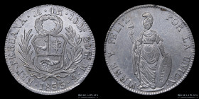 Peru. 4 Reales 1855/4 MB. Lima. KM151a
