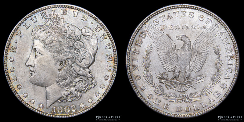 USA. 1 Dollar "Morgan" 1882 (Philadelphia), Plata 900; 37.0mm; 26.78g. KM110 (XF...