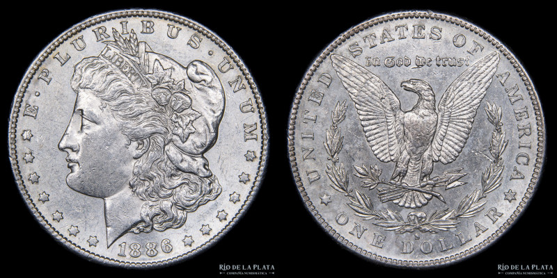 USA. 1 Dollar "Morgan" 1886 S (San Francisco), Plata 900; 37.0mm; 26.70g. KM110 ...