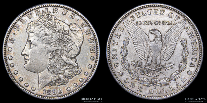 USA. 1 Dollar "Morgan" 1890 S (San Francisco), Plata 900; 37.0mm; 26.78g. KM110 ...