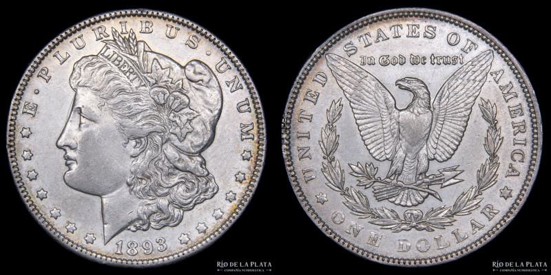 USA. 1 Dollar "Morgan" 1893 (Philadelphia), Plata 900; 37.0mm; 26.76g. KM110 (AU...