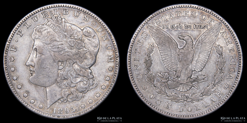 USA. 1 Dollar "Morgan" 1895 S (San Francisco), Plata 900; 37.0mm; 26.57g. KM110 ...