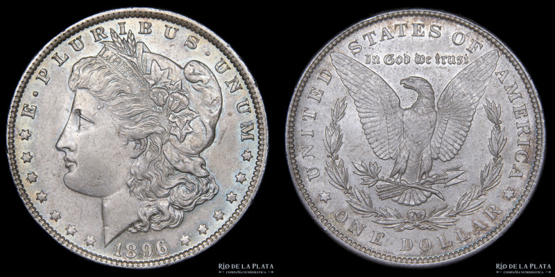 USA. 1 Dollar "Morgan" 1896 (Philadelphia), Plata 900; 37.0mm; 26.75g. KM110 (AU...