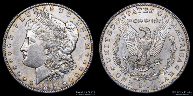 USA. 1 Dollar "Morgan" 1898 S (San Francisco), Plata 900; 37.0mm; 26.77g. KM110 ...