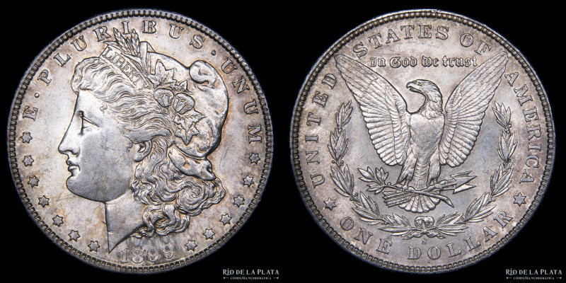 USA. 1 Dollar "Morgan" 1899 S (San Francisco), Plata 900; 37.0mm; 26.70g. KM110 ...