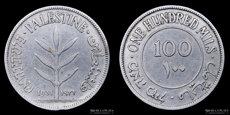 Palestina. 100 Mils 1931. Plata 720; 29.0mm; 11.48g. KM7 (VF)

USD 100 - 200
...