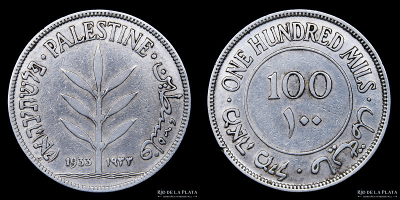 Palestina. 100 Mils 1933. Plata 720; 29.0mm; 11.52g. KM7 (VF)

USD 100 - 200
...