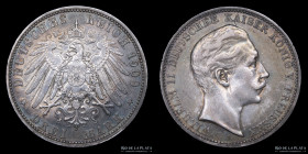 Prussia. Wilhem II. 3 Mark 1909 A. KM527