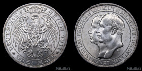 Prussia. Wilhem II. 3 Mark 1911 A. KM531