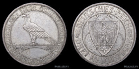 Alemania. Weimar. 3 Reichsmark 1930 A. Rhineland. KM70