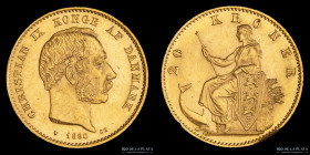 Dinamarca. Christian IX. 20 Kroner 1890. KM791