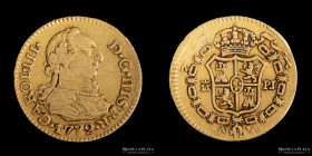 España. Carlos III. 1/2 Escudo 1772 PJ. Madrid. KM425