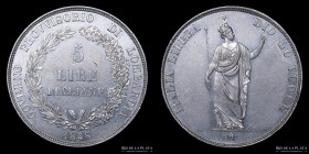 Lombardia. 5 Lire 1848. KMC22