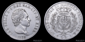 Savoy. Carlo Felice. 5 Lire 1828 P. KM116.2