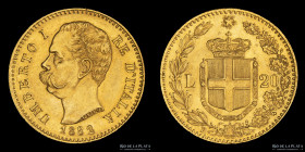 Italia. V. Umberto I. 20 Lire 1882 RT. KM21