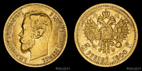 Rusia. Nicolas II. 5 Rublos 1900. KM Y62