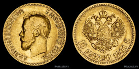 Rusia. Nicolas II. 10 Rublos 1901. KM Y64