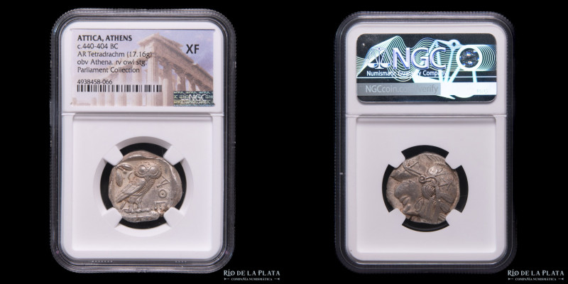Athens (Attica, 440-404BC) Tetradrachm. Silver; 24.0mm; 17.16g. A: Head of Athen...