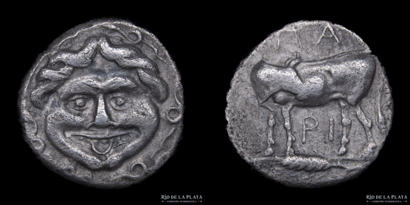 Parion, Mysia (4th Century BC) Hemidrachm. Silver; 13mm; 2.28g. A: Gorgoneion. R...