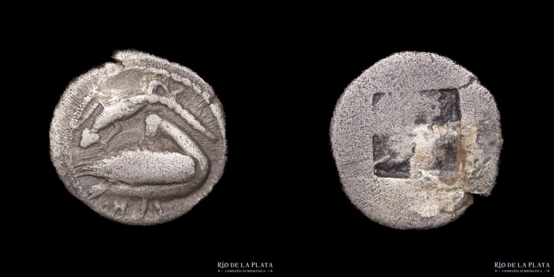 Eion, Macedonia (5th. Cent BC) Trihemiobol. Silver; 11mm; 0.91g. A: Goose standi...