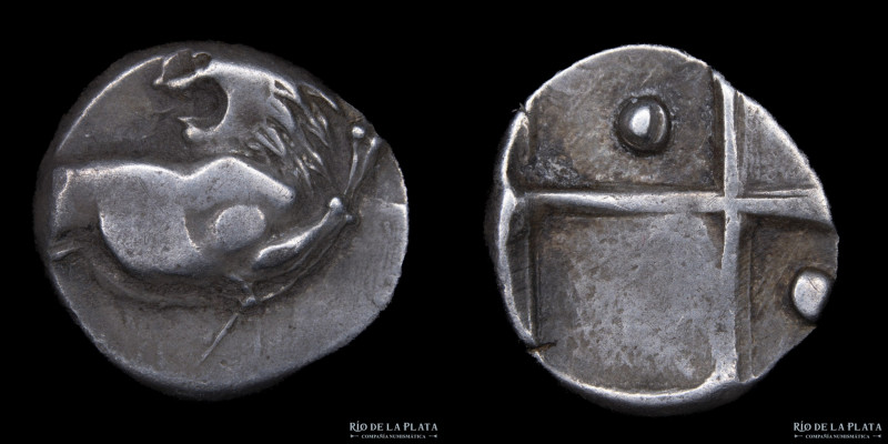 Cherronesos. Thrace. (400-350BC) Hemidrachm. Silver; 13mm; 2.23g. A: Forepart of...