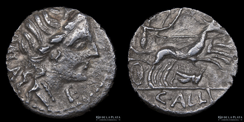Republic. C. Allius Bala (92BC) Denarius. Rome mint. Silver; 15mm; 3.66g. A: Dia...