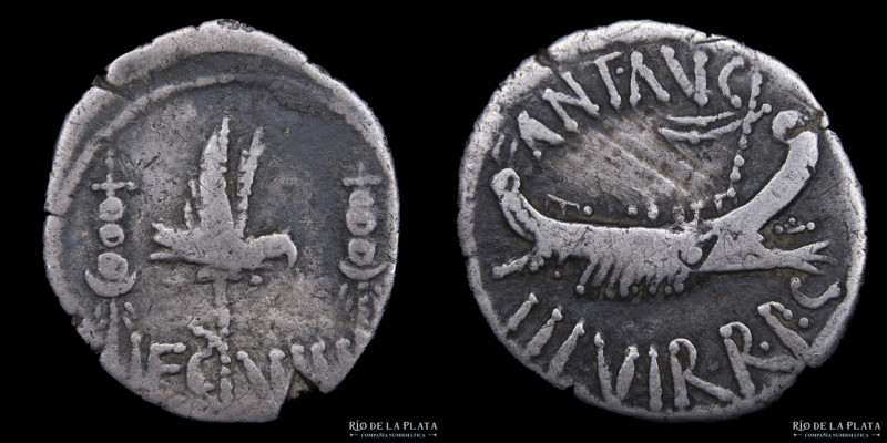 The Triumvirs. Mark Antony (Autumn 32 - Spring 31 BC) Denarius LEG VIII. Patrae?...