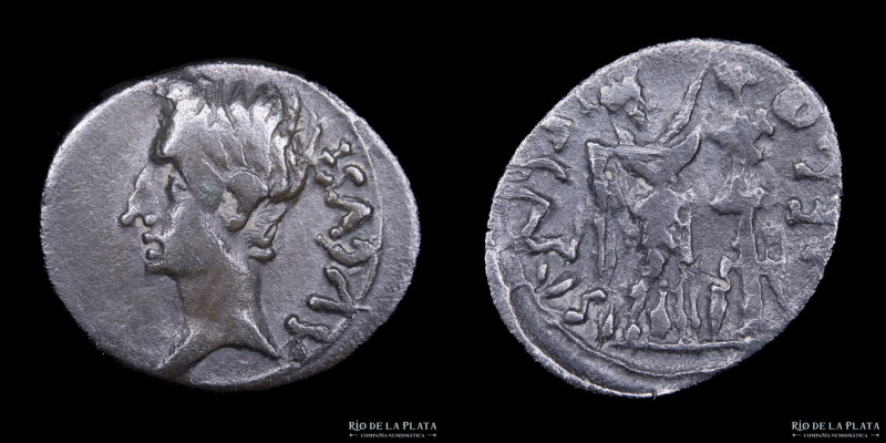 Augustus (27BC-14AD) Quinarius. Emerita mint, struck 25-23BC. Silver; 14.0mm; 1....