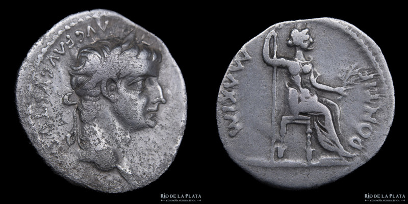Tiberius (14-37AD) Denarius "Tribute penny". Lugdunum mint, struck 15-18AD. Bron...
