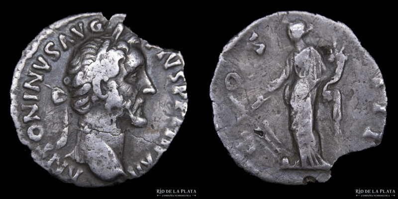 Antoninus Pius (138-161AD) Denarius. Rome mint, struck 148-149AD. Silver; 17mm; ...