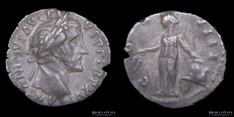 Antoninus Pius (138-161AD) Denarius. Rome mint. Silver; 17mm; 3.02g. A: ANTONINV...