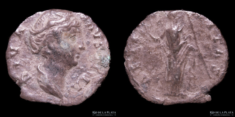 Diva Faustina (died 141AD) Denarius. Rome mint. Silver; 17mm; 2.70g. A: DIVA FAV...