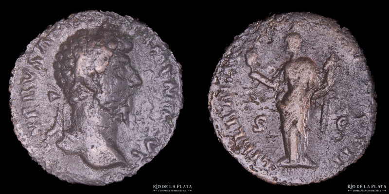 Lucius Verus (161-169AD) As. Rome mint. Bronze; 25mm; 10.34g. A: L VERVS AVG ARM...