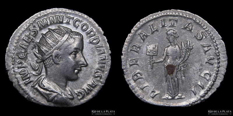 Gordian III (238-244AD). Antoninianus. Rome mint. Silver; 23mm; 4.38g. A: IMP CA...