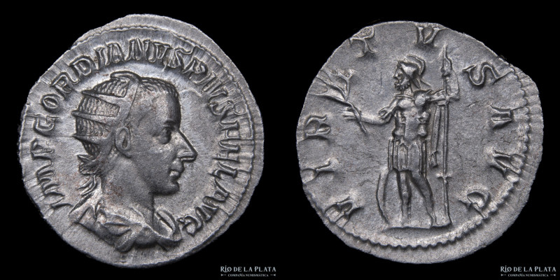 Gordian III (238-244AD). Antoninianus. Rome mint. Silver; 23mm; 4.38g. A: IMP GO...