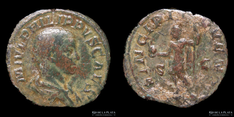 Philip II Caesar (244-247AD) Sestertius. Bronze; 28mm; 18.51g. A: M IVL PHILIPPV...