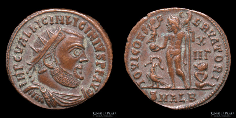 Licinius (308-324AD) Follis. Alexandria mint, 2nd. Officinae. Bronze; 19mm; 3.14...