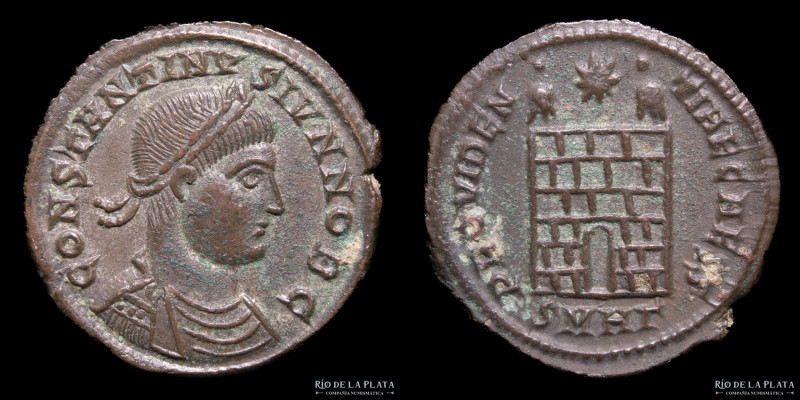 Constantine II Caesar (317-337AD) Follis. Heraclea mint, 3rd. Officinae, struck ...