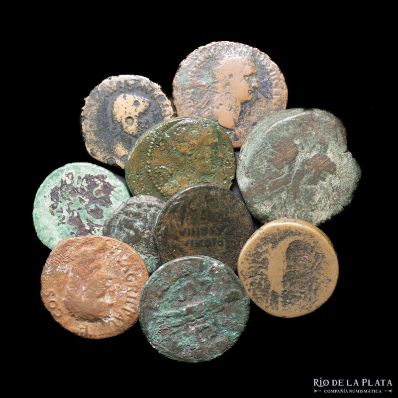 Rome. Lot x10. Republican bronzes. Julius Caesar, Janus, Nemausus & more. Nice s...