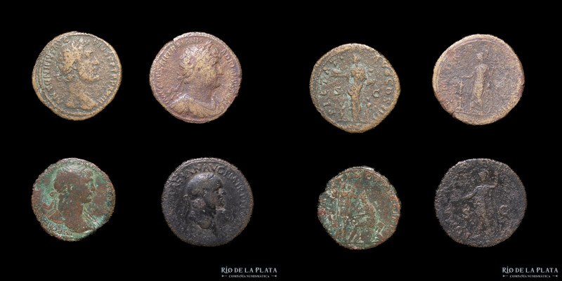 Rome. Lot x4 Sestertii. Vespasian, Trajan, Hadrian & Antoninus Pius. Great lot, ...